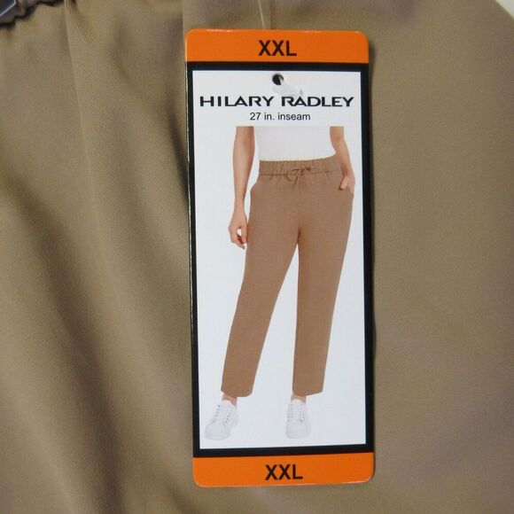 Hilary Radley Pull On Elastic Waist Pants XXL Portobello Brown Beige Tan2 XL NWT - Picture 1 of 12